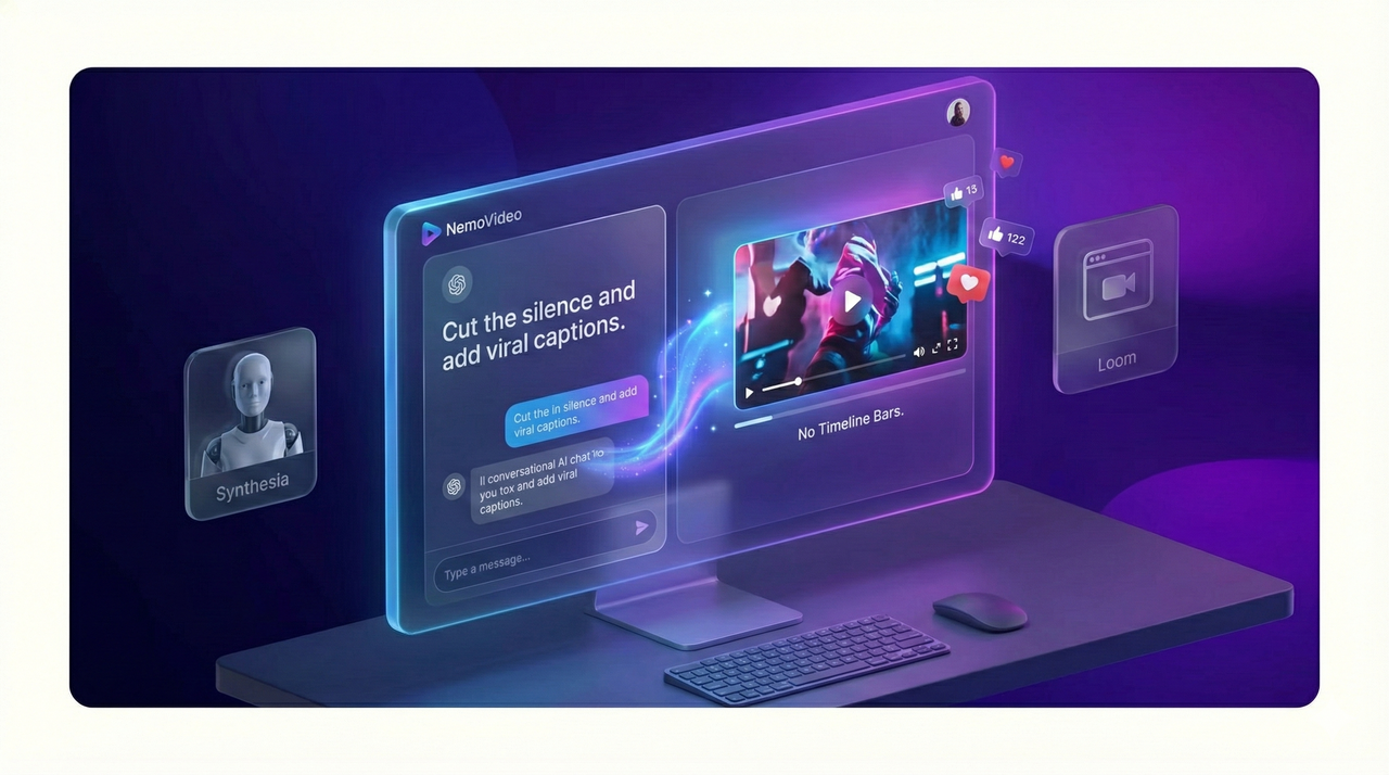 AI image prompt depicting a futuristic, conversational video editing interface tools-apps/blogs/47860dc4-b9cf-444c-91be-63fb98377010.png